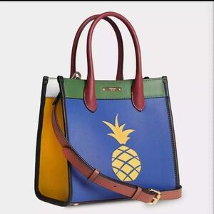 NWT Jeff Wan Hampton Tote Inclusive Rainbow Colorblock Leather crossbody purse